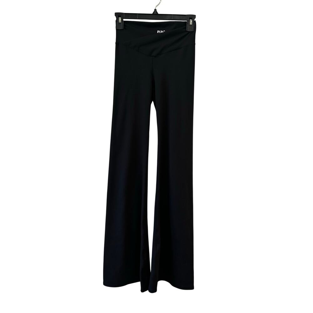 PAC 1980 Active Crossover Flare Yoga Pants Black Small